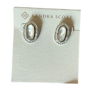Kendra Scott Silver and Pearl Earrings